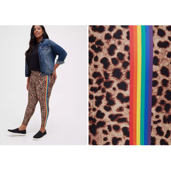Torrid Full Length Signature Waist Liquid Legging Leopard Rainbow sz 4X - Picture 1 of 8